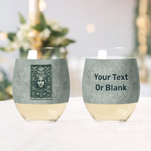 Verre À Vin Sans Pied Femme verte - Pierre