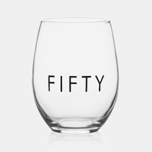 Verre À Vin Sans Pied Fête d'anniversaire cinquantième Moderne Minimalis