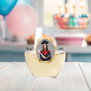 Verre À Vin Sans Pied Fête de fin d'études photo élégante couronnes de l