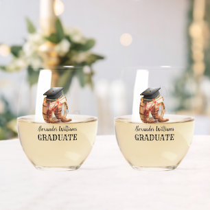 Verre À Vin Sans Pied Fête de fin d'études Western Cowboy