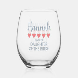 Verre À Vin Sans Pied Fête de mariage et de mariage 5 Fille cardiaque de