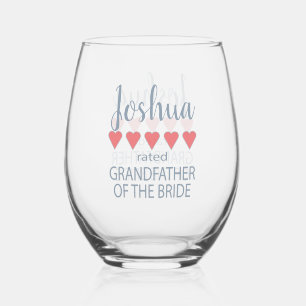 Verre À Vin Sans Pied Fête de mariage et de mariage 5 Grand-père de coeu
