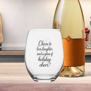 Verre À Vin Sans Pied Fête de Noël amour rire acclamer