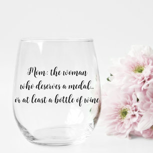Verre À Vin Sans Pied Fête des mères Anniversaire Citations amusantes Si