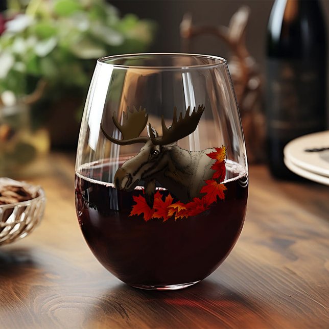 Verre À Vin Sans Pied Feuilles de l'érable rouge orignal (Créateur téléchargé)