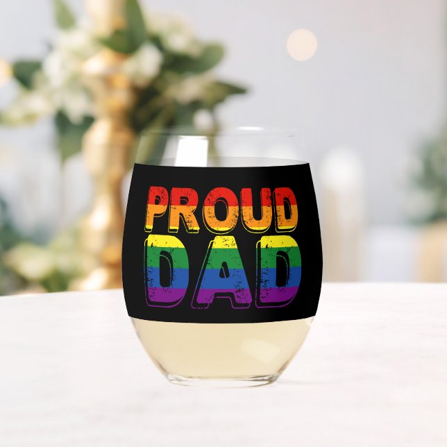 Verre À Vin Sans Pied Fier papa LGBT Gay pride papa (Insitu (Mariage))