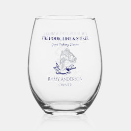 Verre À Vin Sans Pied Fish Fishing Fisherman Drinkware Cocktail