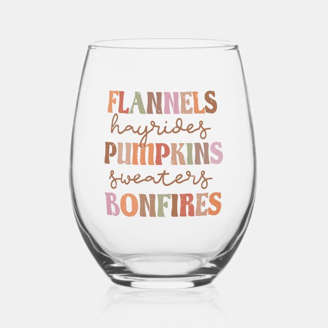 Verre À Vin Sans Pied Flannings Bonfires Citrouille (Recto)