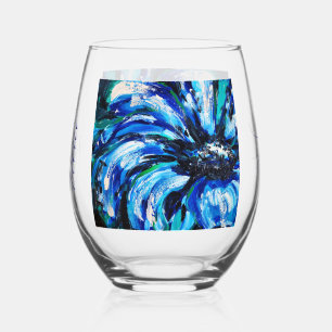 Verre À Vin Sans Pied Fleur bleue Drinkware Set