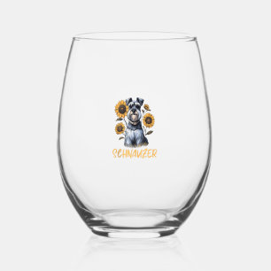 Verre À Vin Sans Pied Funny Chien Schnauzer