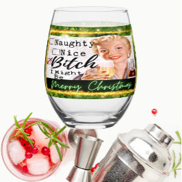 Verre À Vin Sans Pied Funny Christmas Wine Glass Retro Best Friend Nice