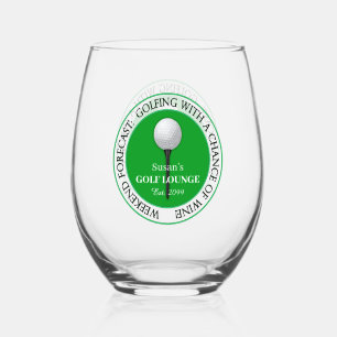 Verre À Vin Sans Pied Funny Golf Golfing Boule de golf Tee Cocktail Bois