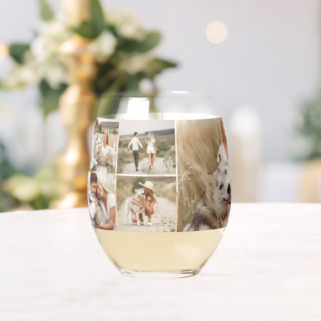 Verre À Vin Sans Pied Galerie de 8 Photos Personnalisées (Insitu (Mariage))