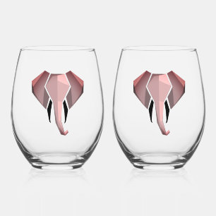 Verre À Vin Sans Pied Géométrie Tête d'éléphant