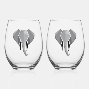 Verre À Vin Sans Pied Géométrie Tête d'éléphant