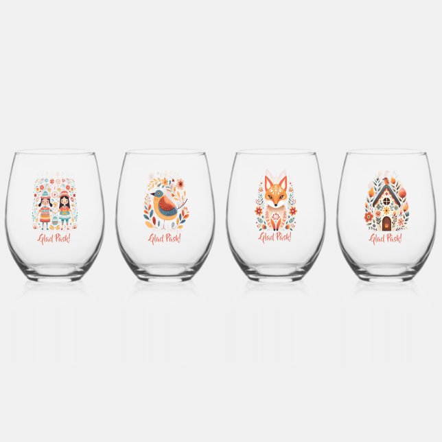 Verre À Vin Sans Pied Glad Påsk ! Designs scandinaves (Recto)