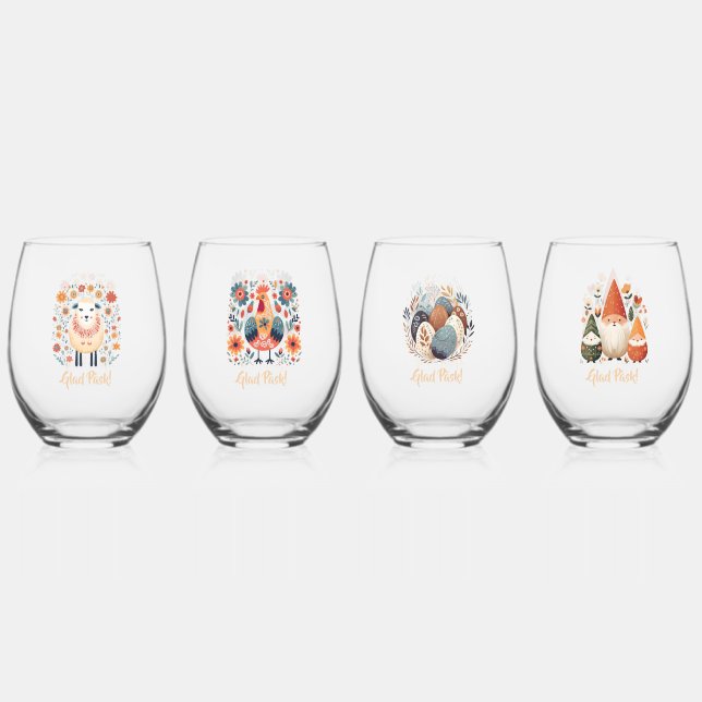 Verre À Vin Sans Pied Glad Påsk ! Designs scandinaves (Recto)