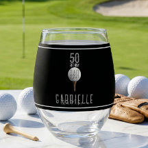 Golf 50e Anniversaire Golfeur Jalons Élégante Fête