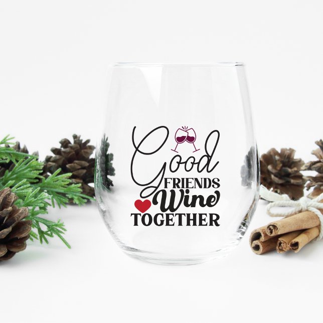 Verre À Vin Sans Pied Good Friends Wine Together Stemless Glass (Créateur téléchargé)