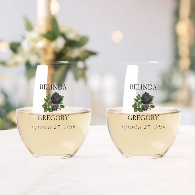 Verre À Vin Sans Pied Gothique Halloween Rose Mariage blanc (Insitu (Mariage))