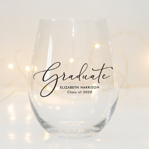 Verre À Vin Sans Pied Graduate Elegant Script Graduation