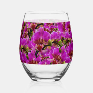 Verre À Vin Sans Pied Grappes radieuses : La Symphonie de l'Orchidée Mag