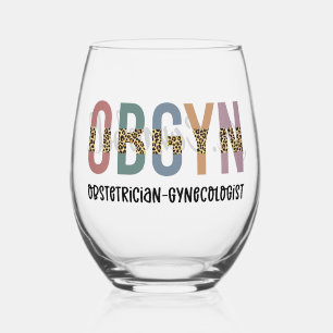 Verre À Vin Sans Pied Gynécologue obstétricien OBGYN personnalisé