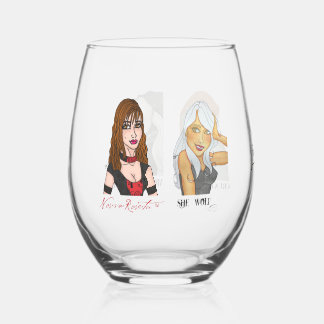 Verre à vin sans pied Halloween Gals