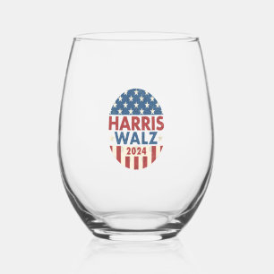 VERRE À VIN SANS PIED HARRIS WALZ 24 DÉMOCRATIE 2024