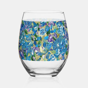 Verre À Vin Sans Pied Hydrangée de coeur Florale