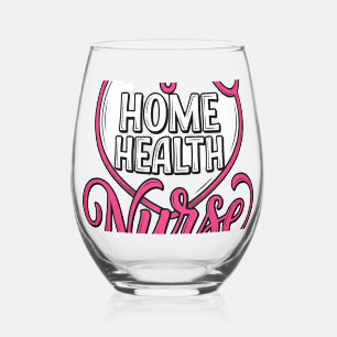 Verre À Vin Sans Pied Infirmière à domicile Stéthoscope Rose Design de C