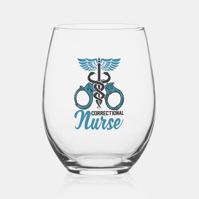Verre À Vin Sans Pied Infirmière pénitentiaire (Recto)