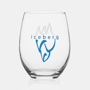 Verre À Vin Sans Pied Inspiration personnalisée Art bleu Iceberg