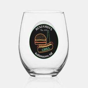 Verre À Vin Sans Pied Jardin Grill avec hamburgers Vaisselle