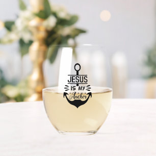 Verre À Vin Sans Pied Jésus est mon ancre Citation de foi chrétienne