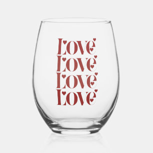 Verre À Vin Sans Pied Joyeuse Saint-Valentin Amour Couple