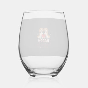 Verre À Vin Sans Pied Joyeuse Saint-Valentin Couple Beagle