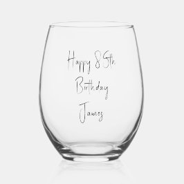 Verre À Vin Sans Pied Joyeux 85e anniversaire Nom de conservation