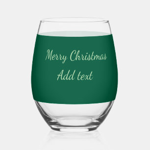 Verre À Vin Sans Pied Joyeux Noël vert plaine solo arrière - plan vacanc
