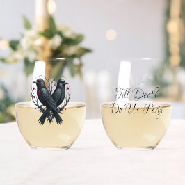 Verre À Vin Sans Pied Jusqu'à la mort Fêtons-nous deux ravards noirs