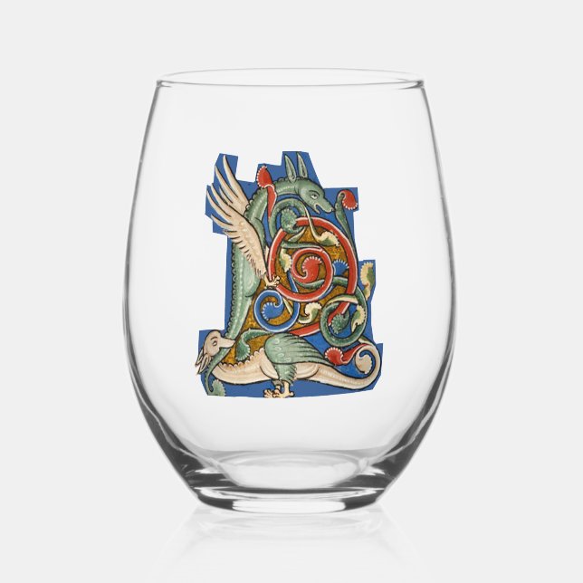 Verre À Vin Sans Pied L initial éclairé (Recto)