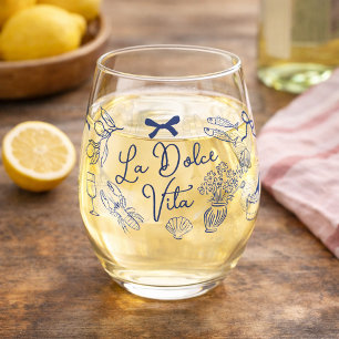 Verre À Vin Sans Pied La Dolce Vita Thème Italien Fantaisiste