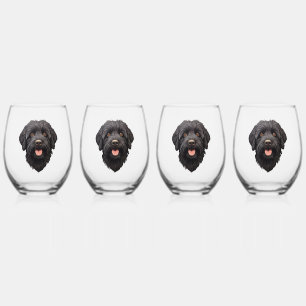 Verre À Vin Sans Pied Labradoodle Chien noir