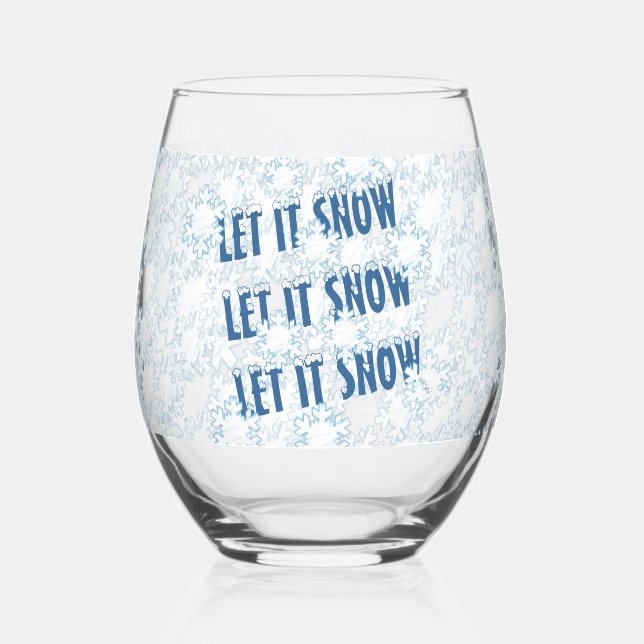 Verre À Vin Sans Pied Laisser les flocons de neige (Verso)