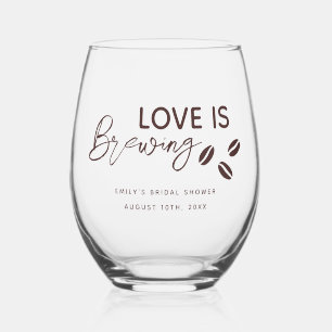 Verre À Vin Sans Pied L'amour est en train de faire du café Thème de Bab