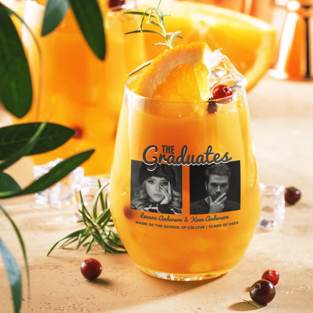 Verre À Vin Sans Pied Les diplômés | 2 Partie de double graduation (Créateur téléchargé)