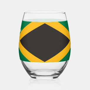 Verre À Vin Sans Pied Les Jamaïcains boivent ensemble Blue