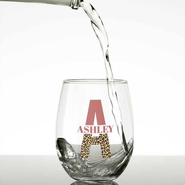 Verre À Vin Sans Pied Lettre Monogramme personnalisée Un Empreinte de lé (Créateur téléchargé)