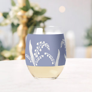 Verre À Vin Sans Pied Lily De La Vallée Florale Nom Personnalisé Stemles