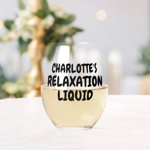 Verre À Vin Sans Pied Liquide de relaxation nom personnalisé